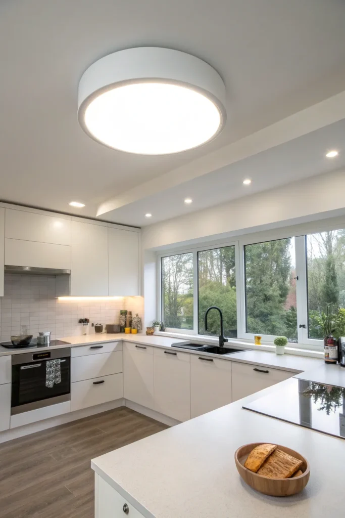 8 a kitchen with a very low ceiling a slim low