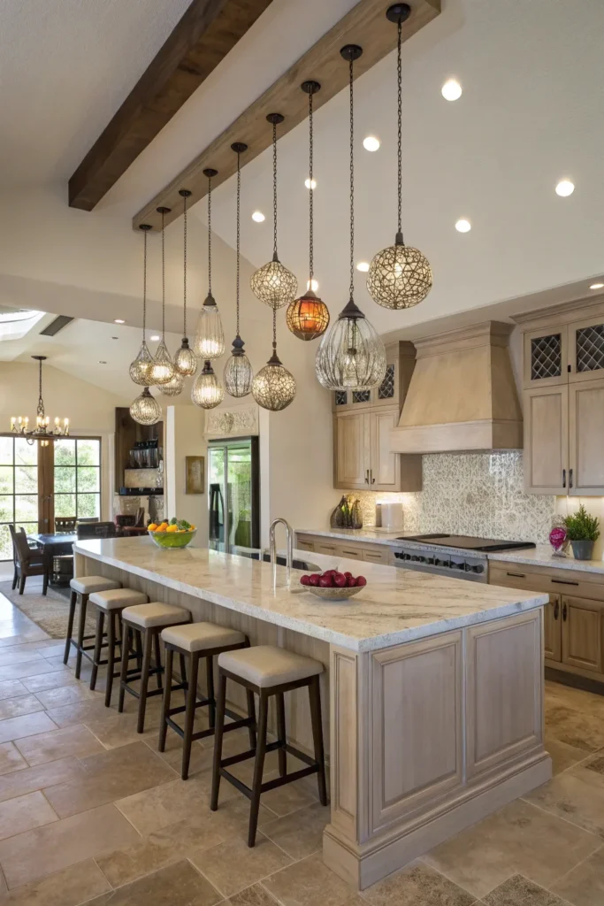 8 a large kitchen island a dynamic cluster of f