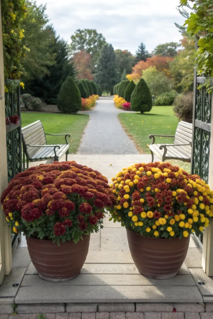 8 a welcoming bench entryway with two large pot