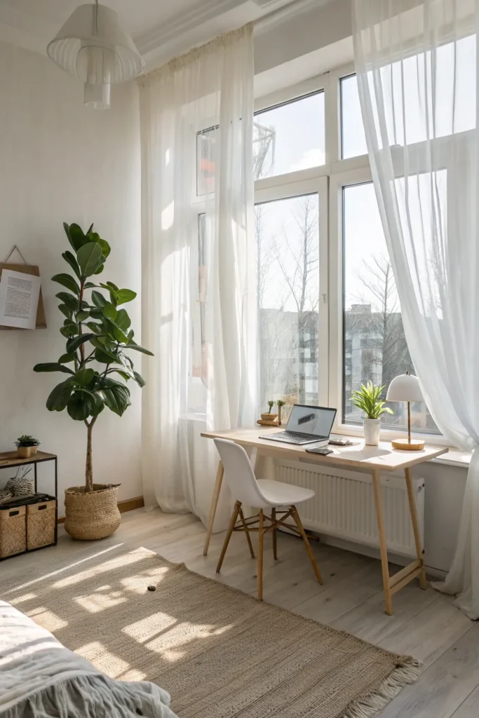 8 an airy and open dorm room that maximizes ligh