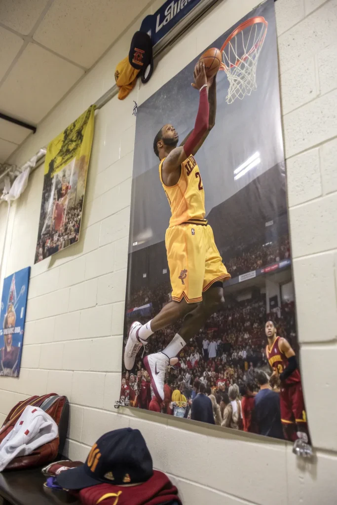 8 an energetic sports poster showcasing a famous