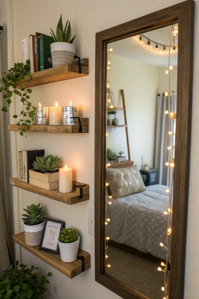 8 floating shelves dorm wall with floating shelv