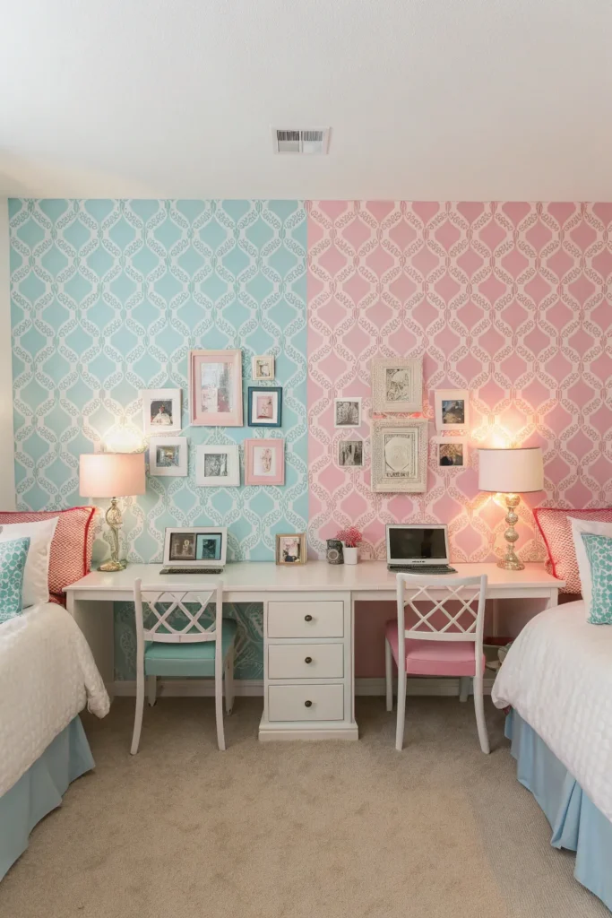 8 split color dorm design one wall decorated wi