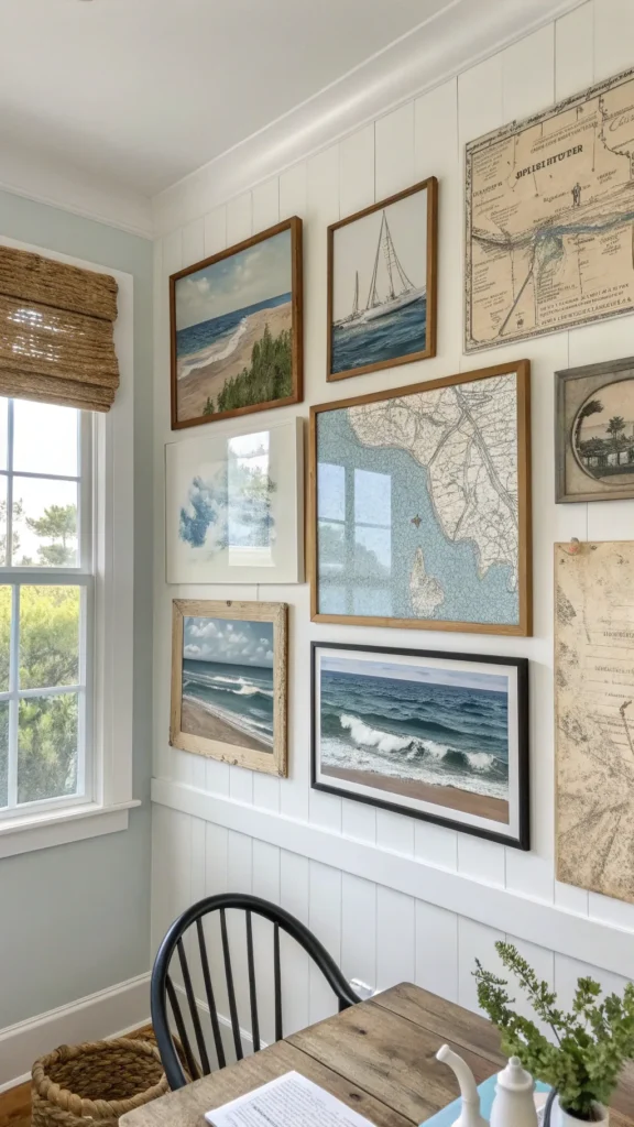 10 Coastal Dining Room Ideas for a Breezy, Beachy Feel 9 a realistic coastal dining room gallery wall f